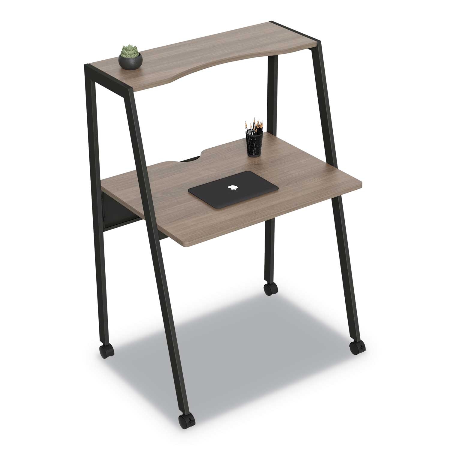 Linea Italia Kompass Laminate Mocha Rectangular Flexible Home/Office Desk, 33 x 23.4 x 48 inch