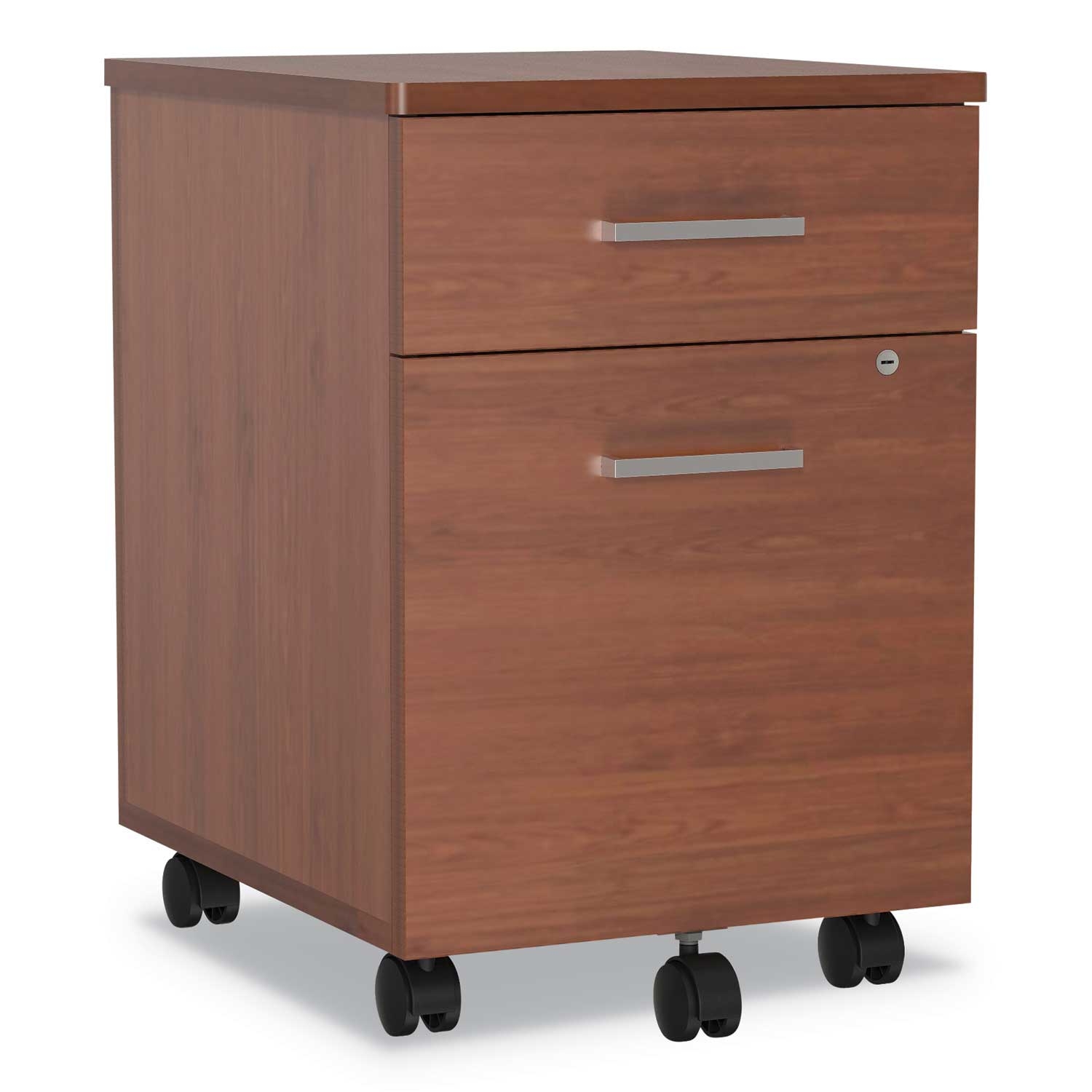 Linea Italia Trento Line Laminate Cherry Mobile Pedestal File, 16.5 x 19.75 x 23.63 inch