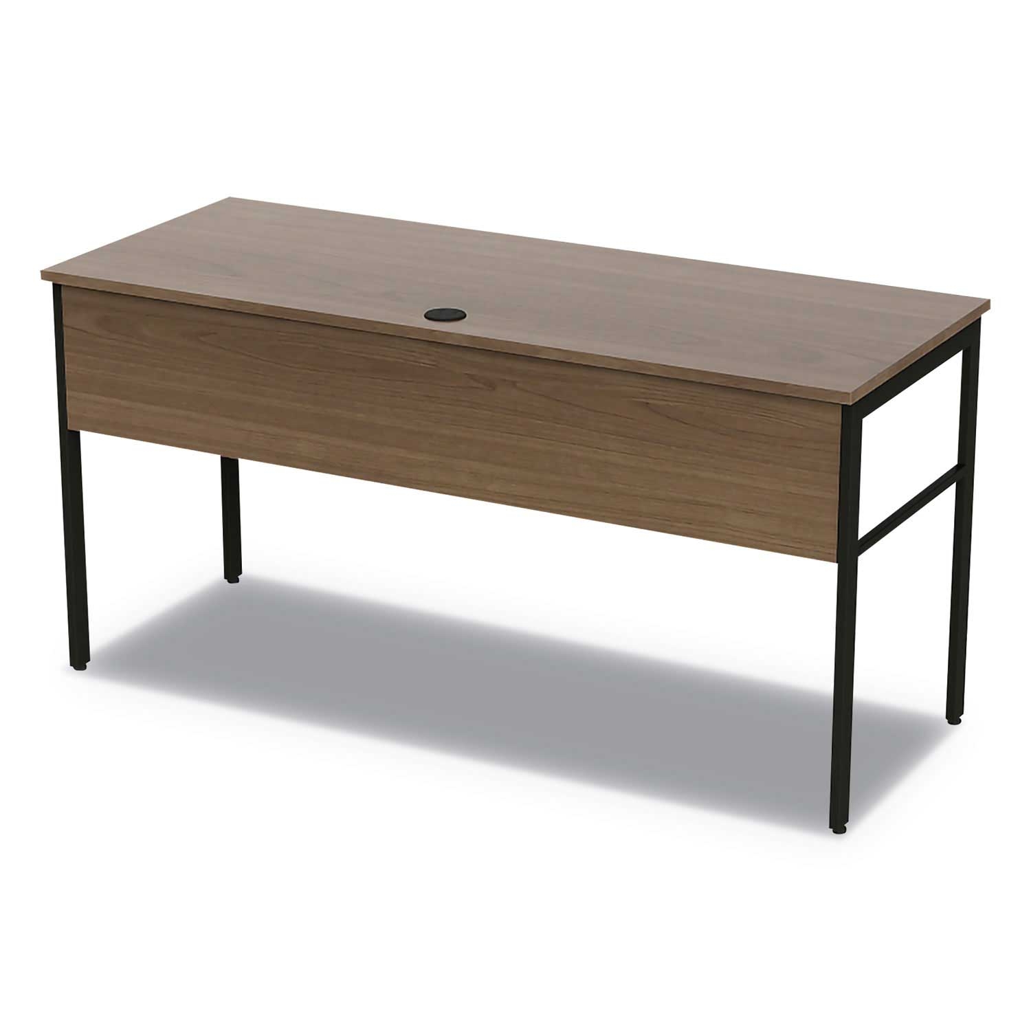 Linea Italia Natural Walnut Rectangular Urban Desk Workstation, 59 x 23.75 x 29.5 inch