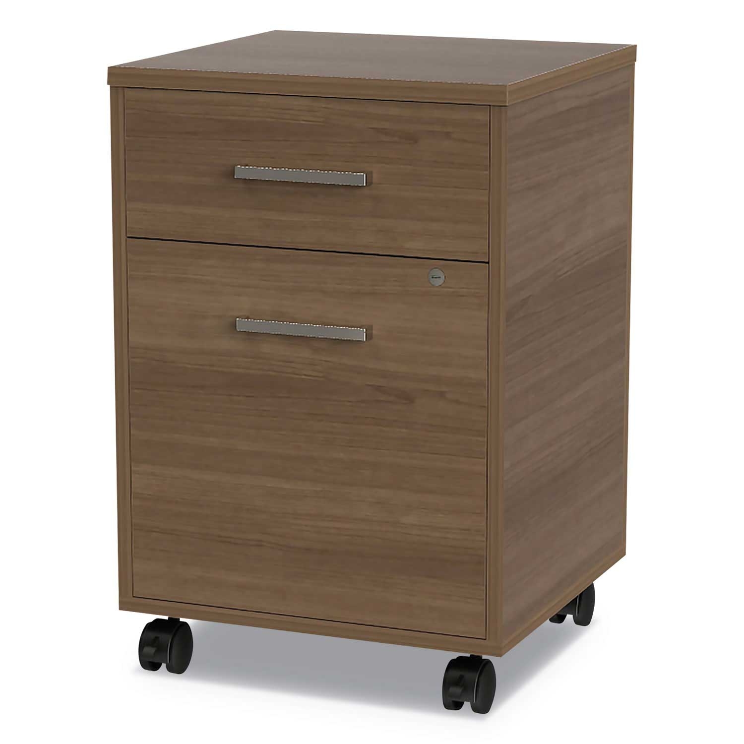 Linea Italia Urban Natural Walnut Mobile File Pedestal, 16 x 15.25 x 23.75 inch