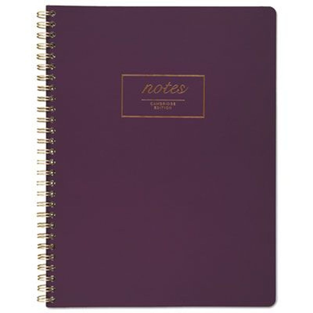 Cambridge Wide/legal Rule 1 Subject Gold Twin-Wire 80 Sheets Jewel Tone Notebook with Purple Cover, 9.5 x 7.25 inch Sheet