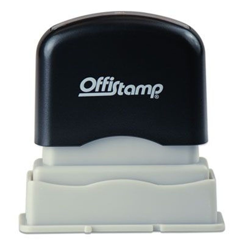 Offistamp Red Ink File Pre-Inked Message Stamp, 1.63 x 0.38 inch Impression