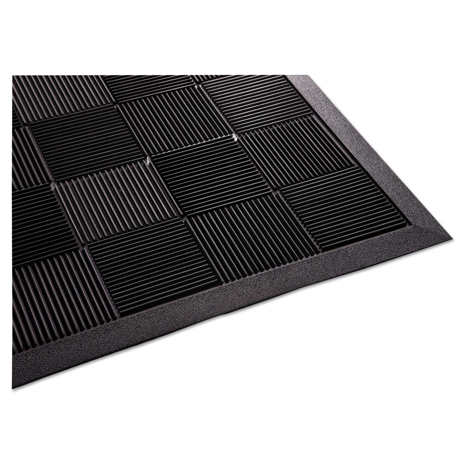 Guardian Rubber Black Parquet Wiper Scraper Mat, 24 x 36 inch