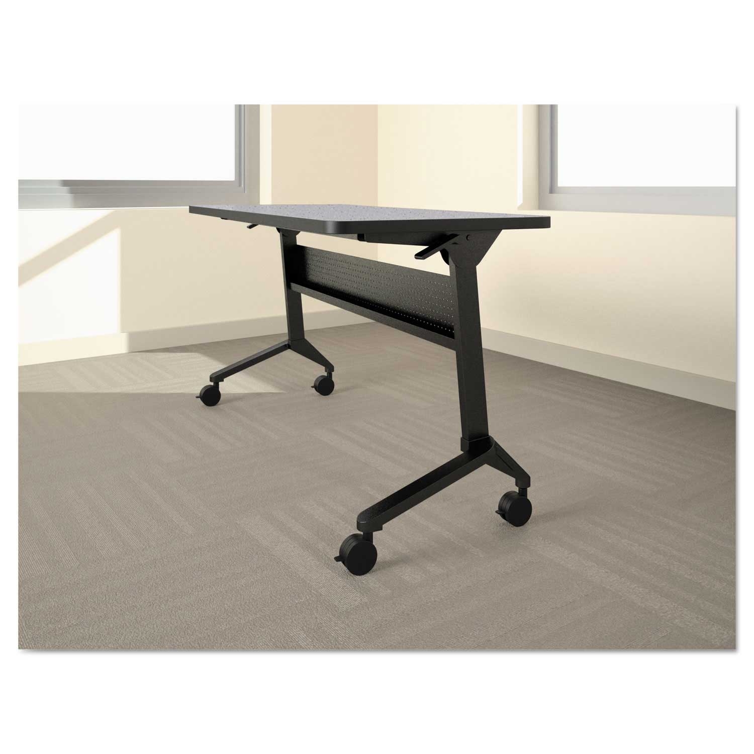 Safco Mayline Flip-n-Go Black Table Base, 46 7/8 x 21 1/4 x 27 7/8 inch