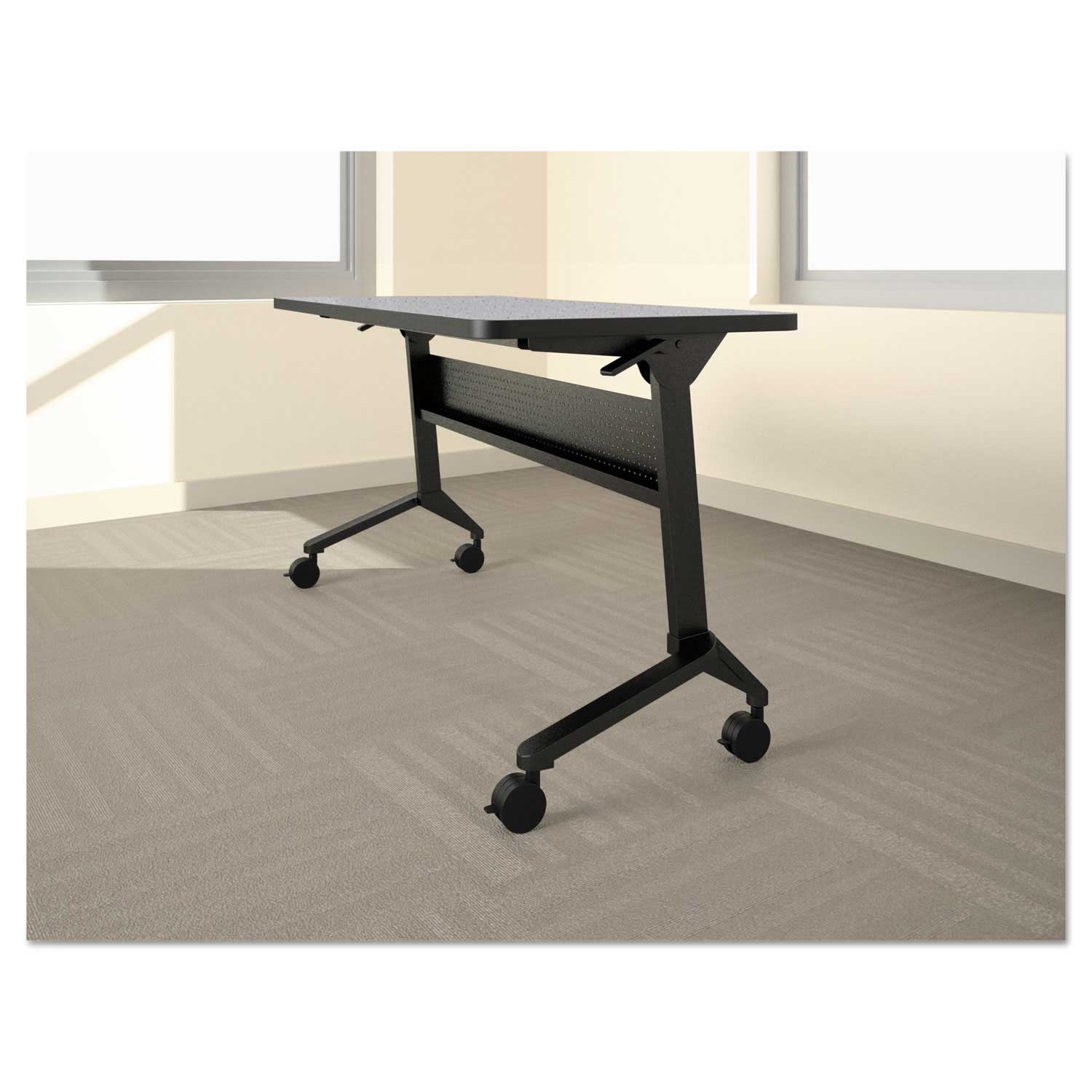 Safco Mayline Flip-n-Go Black Table Base, 70 1/2 x 21 1/4 x 27 7/8 inch