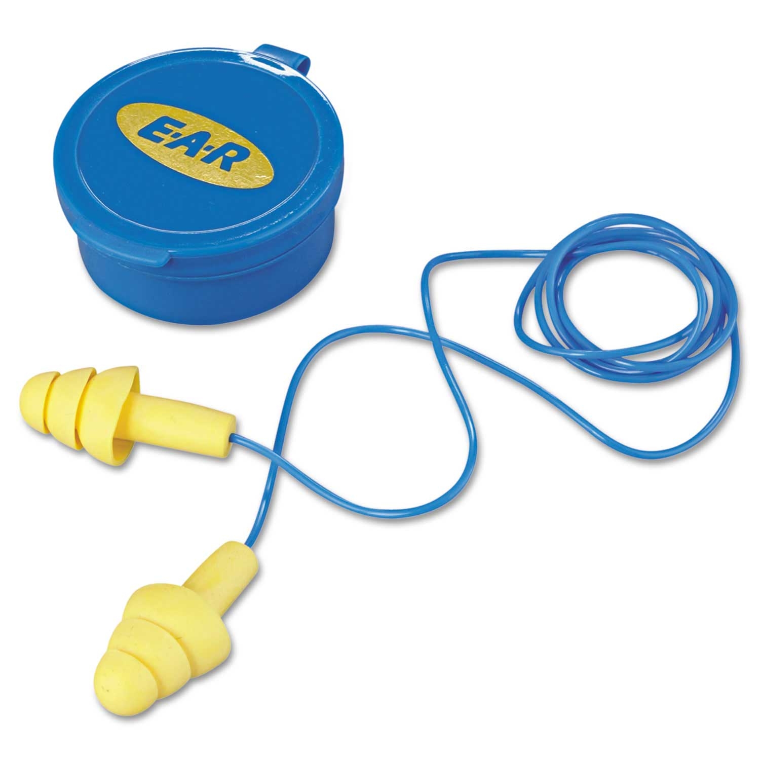 3M Corded Yellow and Blue E A R Ultrafit Multi Use Earplugs - 50 pairs per box -- 1 box per case
