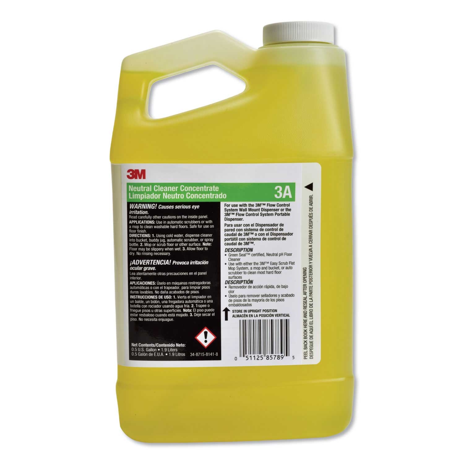 3M Fresh Scent Neutral Cleaner Concentrate 3A, , 0.5 Gal Bottle -- 4 per case