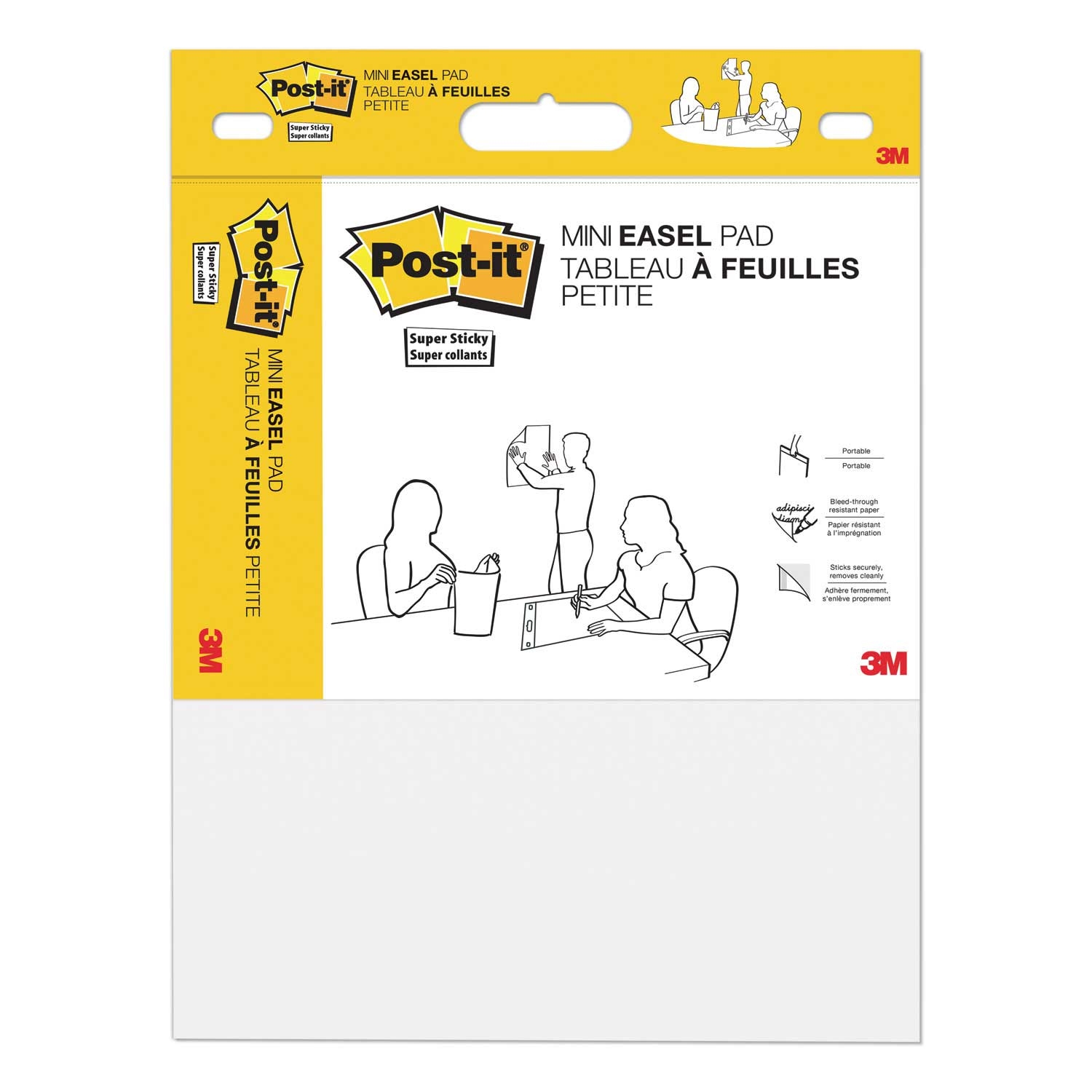 Post-it Yellow 20 Sheets Self Stick Easel Pad, 15 x 18 inch - 2 per pack -- 1 pack per case