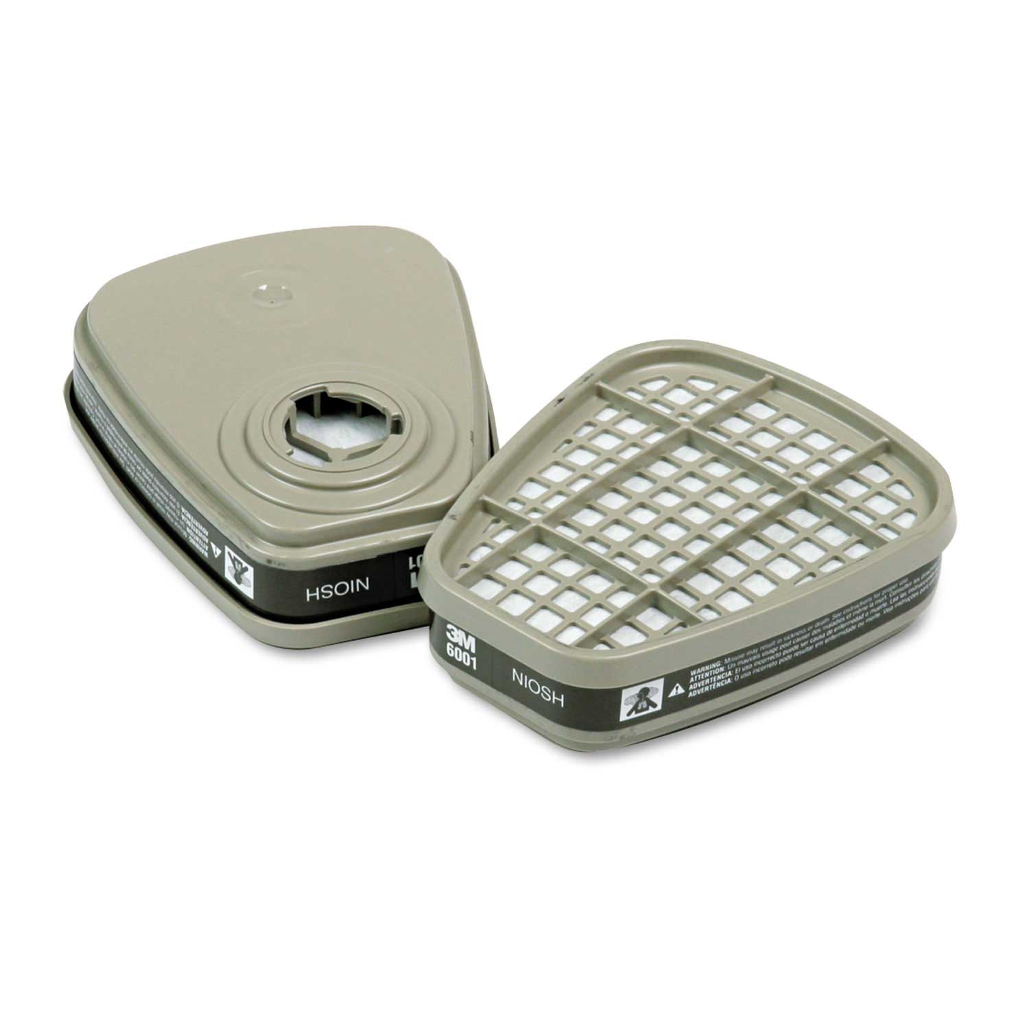 3M 6001 Respirator Cartridge for Certain Organic Vapors -- 2 per case