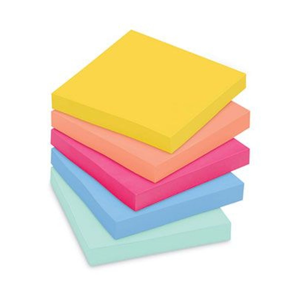Post-it Summer Joy Collection Colors Note Pad, 90 Sheets per pad -- 12 pads per pack