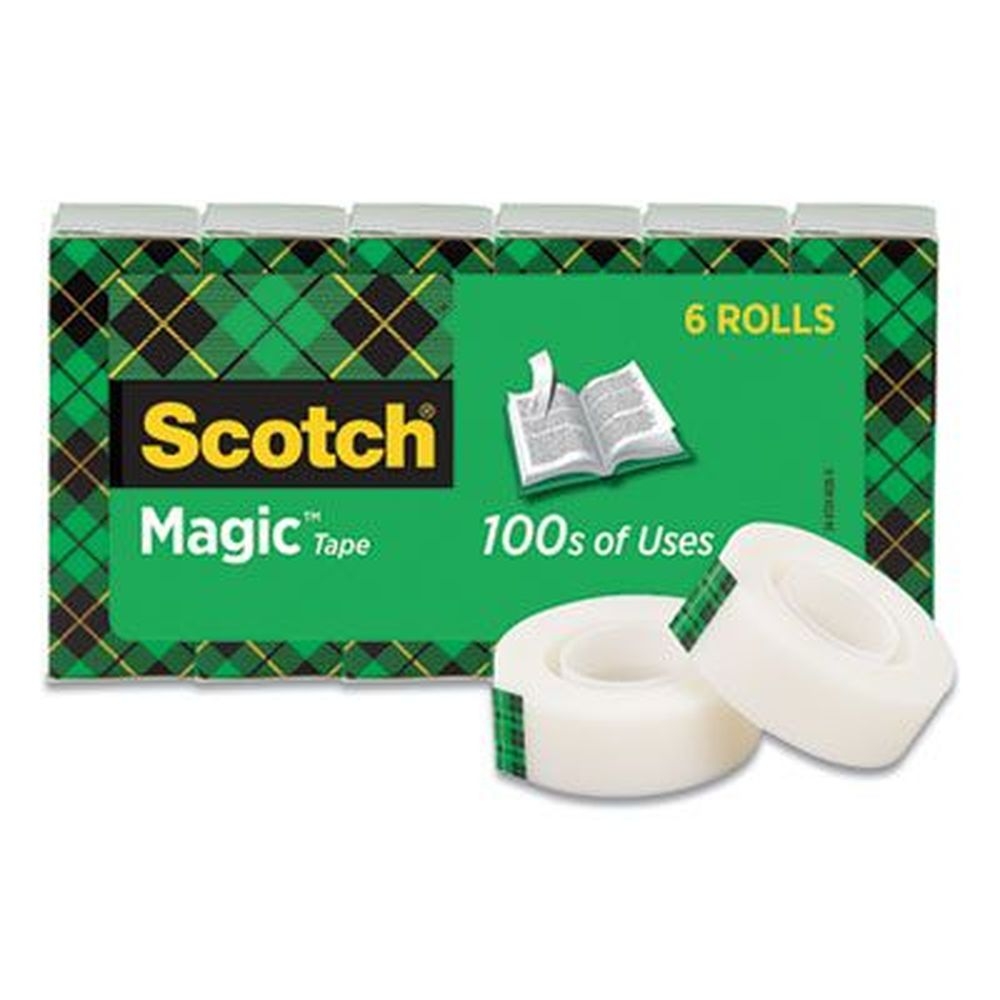 Scotch Clear 1 inch Core Magic Tape Refill, 0.75 inch x 25 Yards -- 20 per pack
