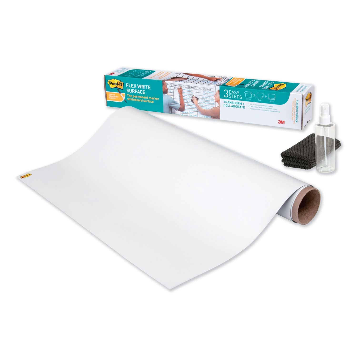 Post-it White Flex Write Surface, 36 x 24 inch -- 1 roll