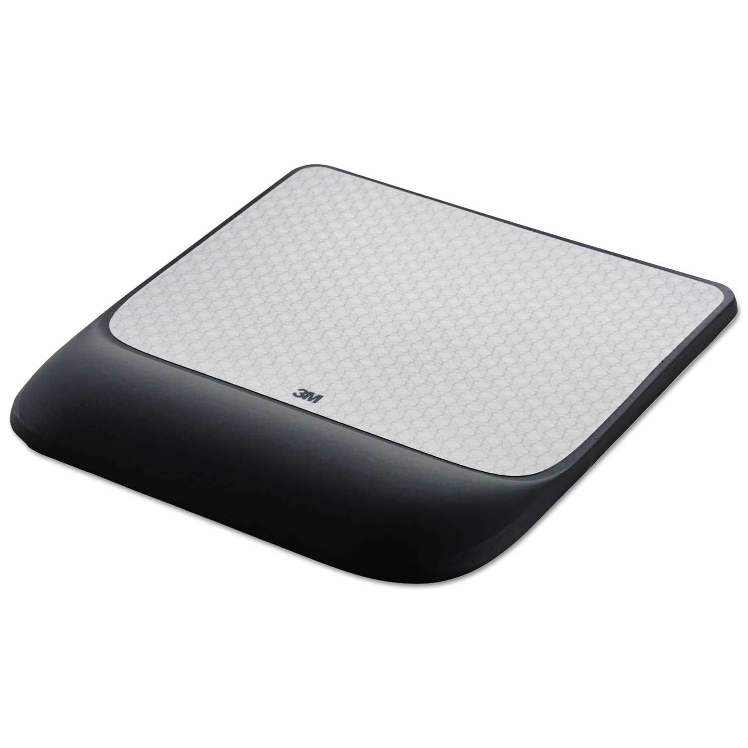 3M Gray with Black Mouse Pad with Precise Mousing Surface and Gel Wrist Rest, 8.5 x 9 inch