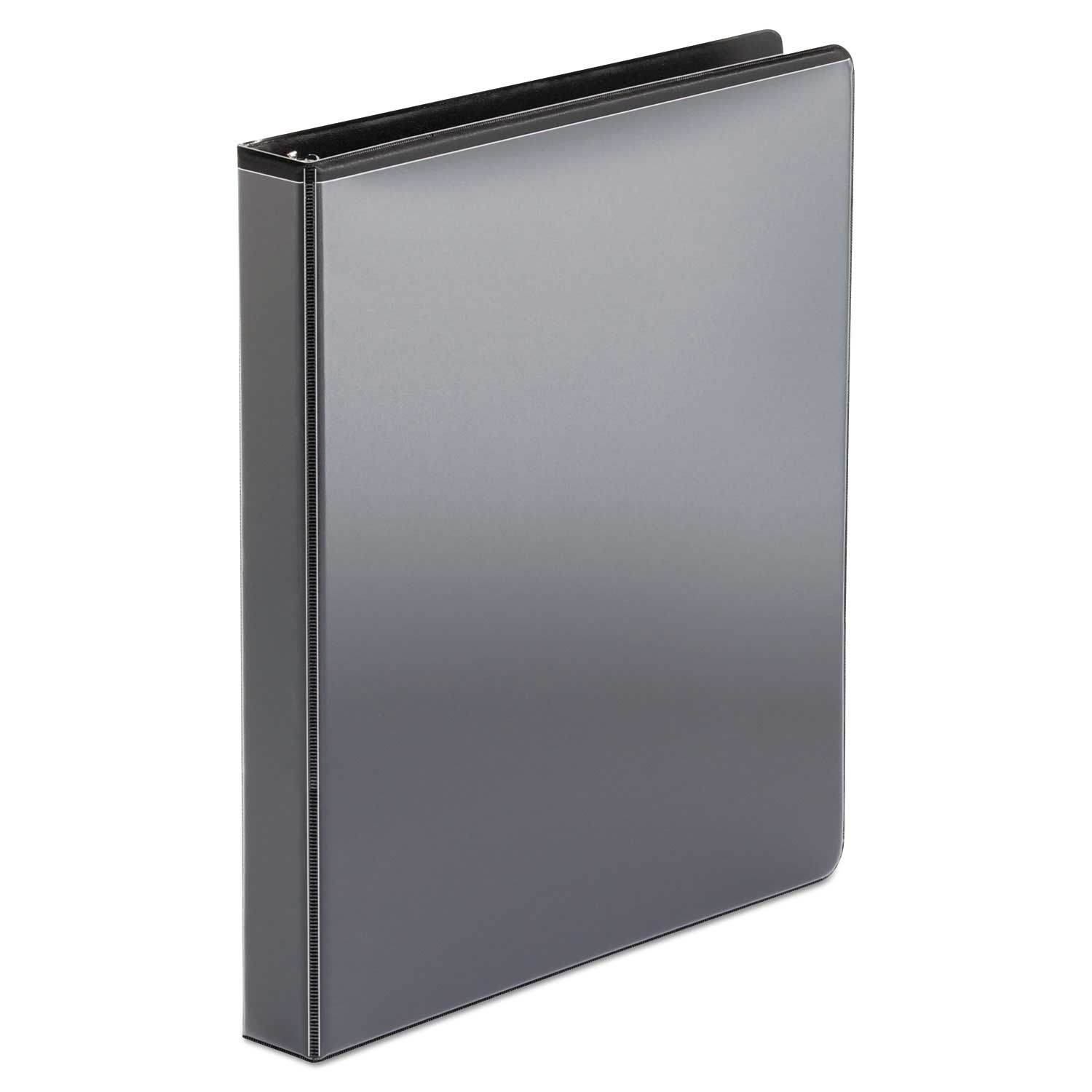 Office Impressions Nonstick Polypropylene Black Economy Round Ring View Binder, 11 x 8.5 inch