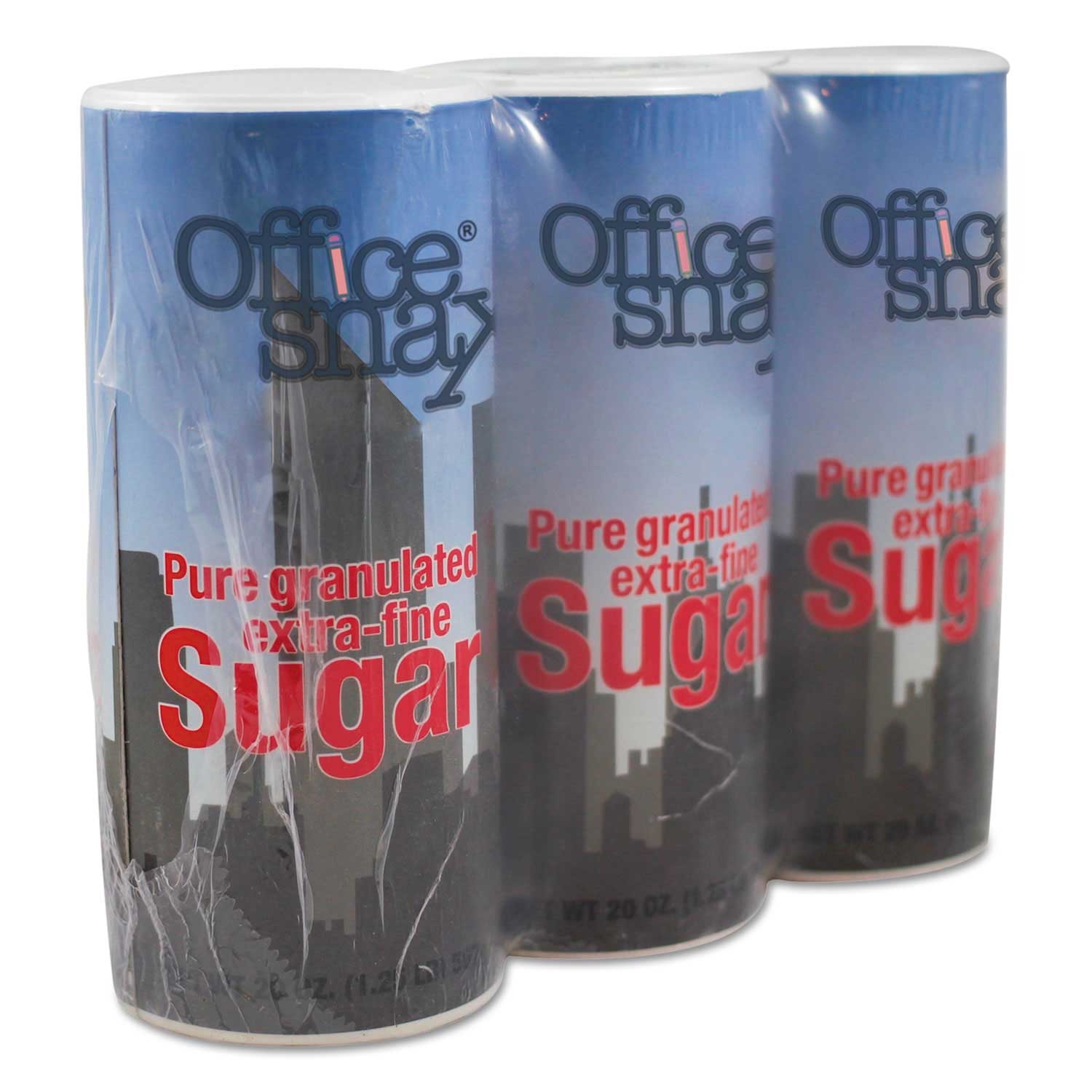 Office Snax Regular Sugar, 20 Ounce Reclosable Canister - 3 per pack -- 1 pack per case