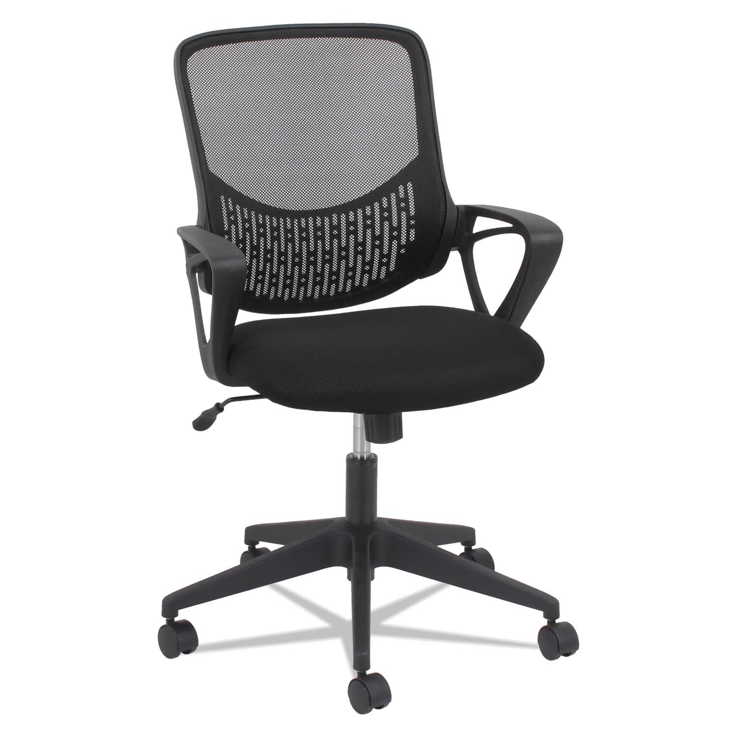 OIF Black Seat and Back Modern Mesh Task Chair with Black Base