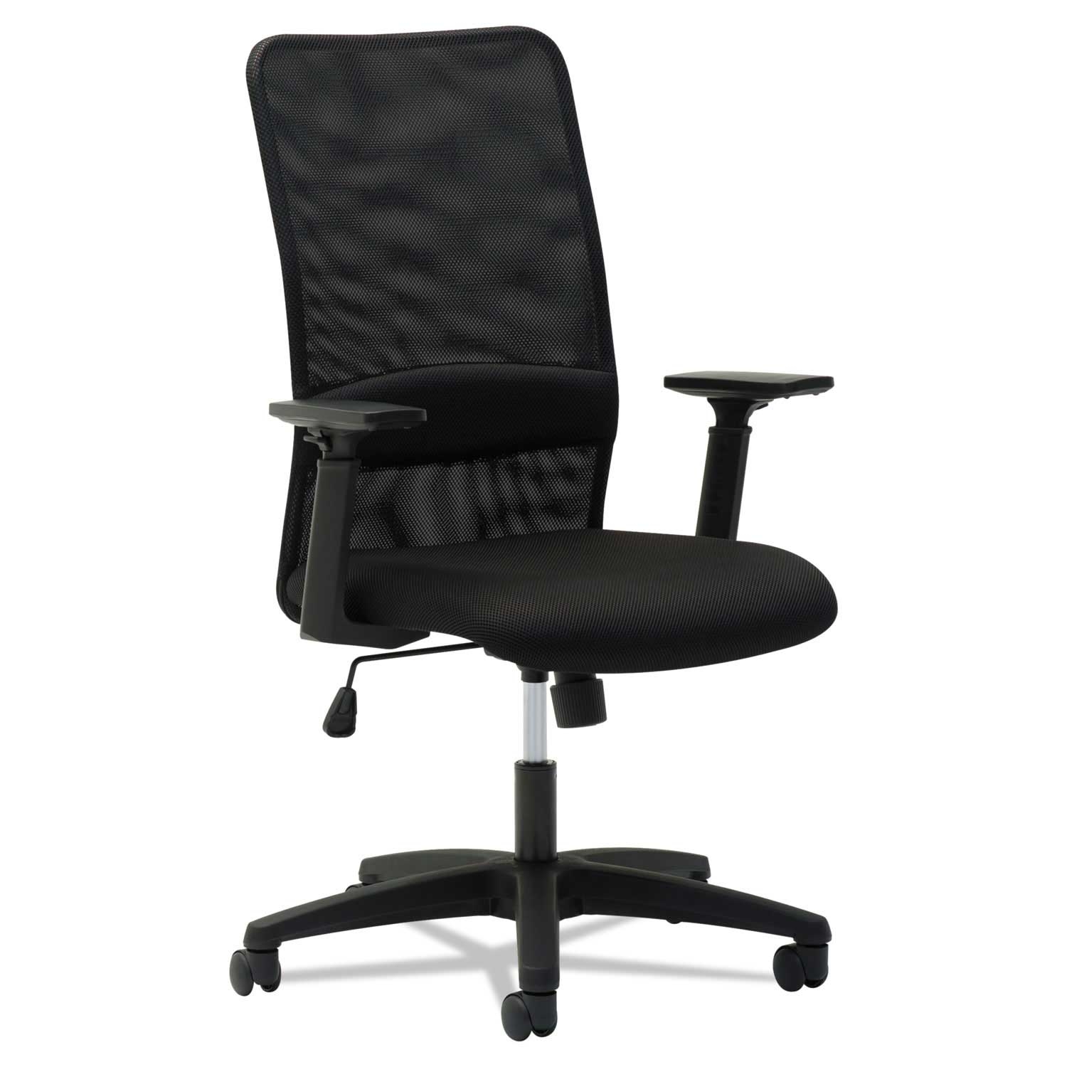 OIF Black Seat and Back Mesh High-Back Chair with Black Base