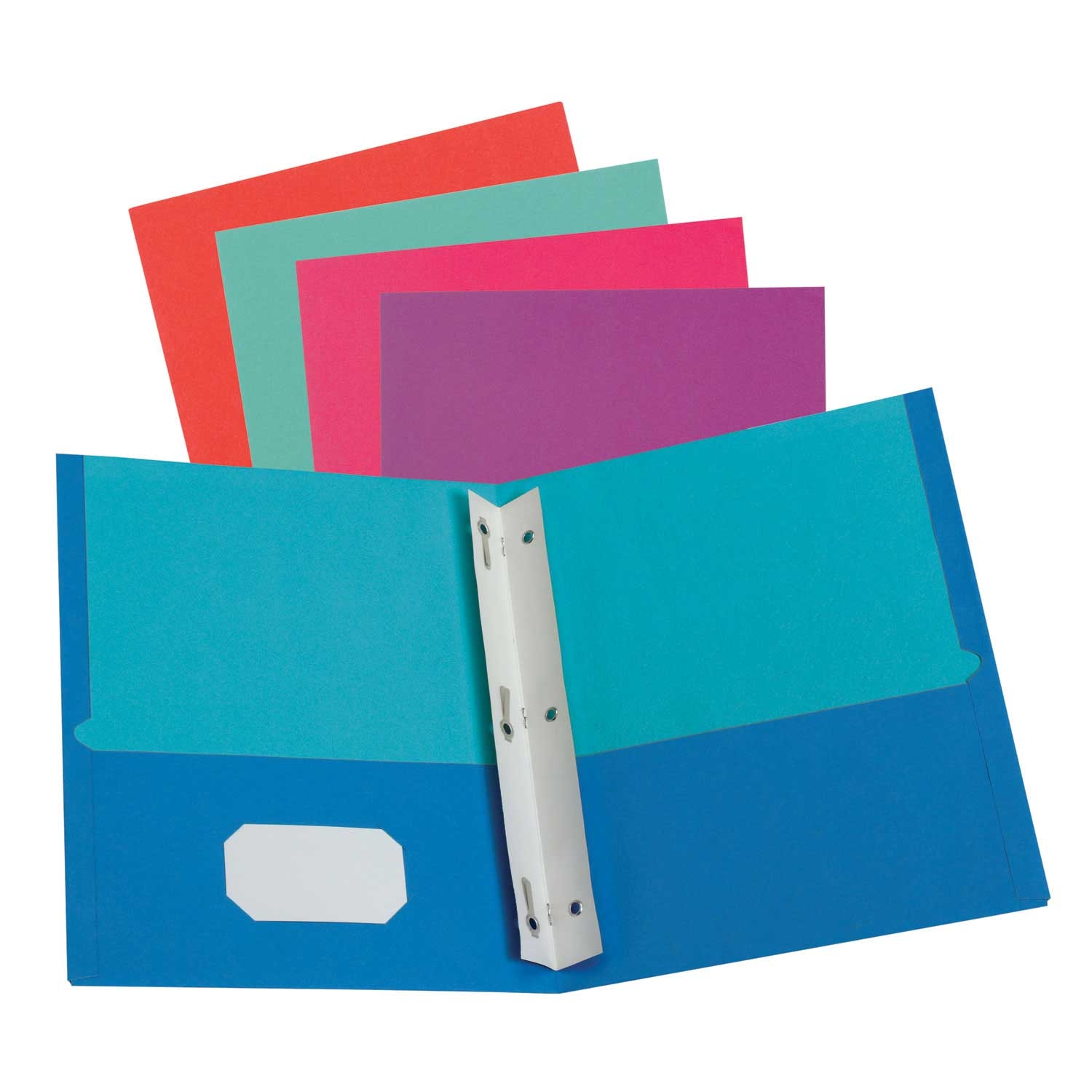 Oxford Assorted Twisted Twin Smooth Pocket Folder with Fastener and Letter - 10 per pack -- 20 packs per case