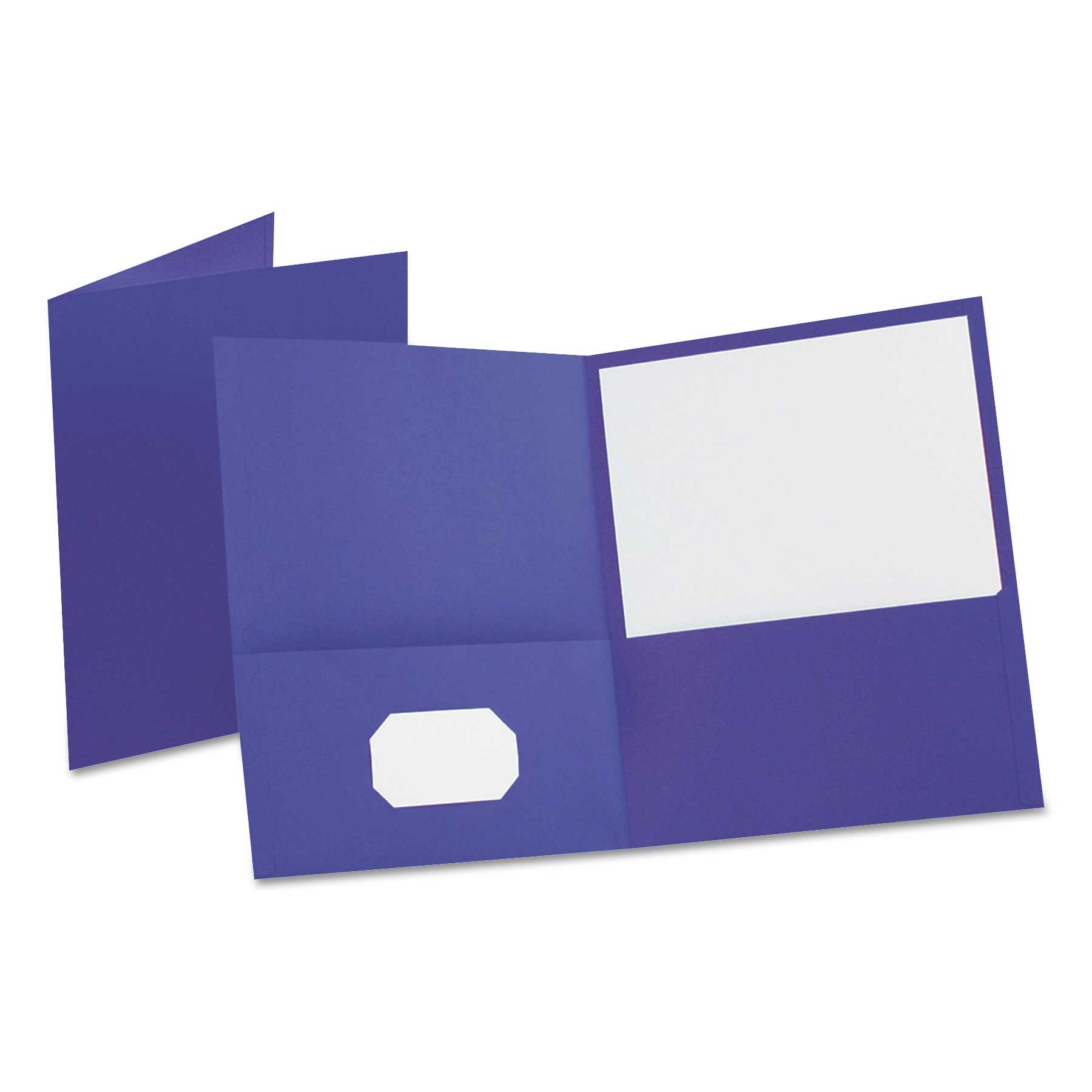 Oxford Purple Leatherette Two Pocket Portfolio, 8 1/2 x 11 inch - 10 per pack -- 1 pack per case