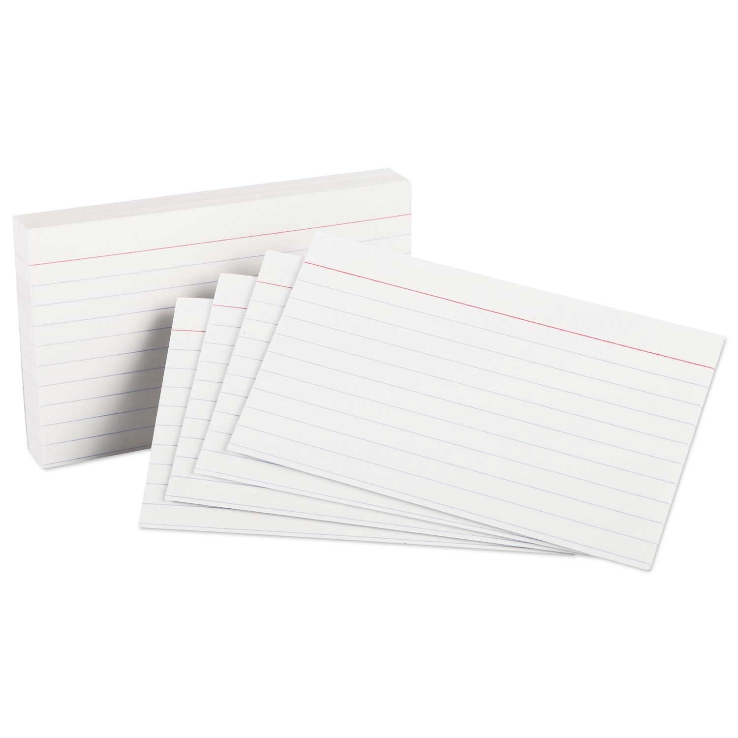 Oxford Heavyweight White Ruled Index Card, 3 x 5 inch - 100 per pack -- 1 pack per case