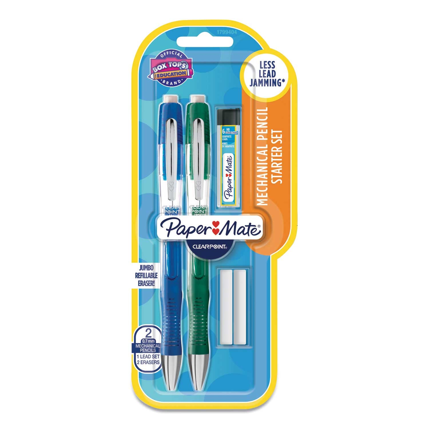 Paper Mate 0.7 mm Black Lead Blue and Green Barrel Clearpoint Elite Mechanical Pencil - 2 count per pack -- 1 pack per case