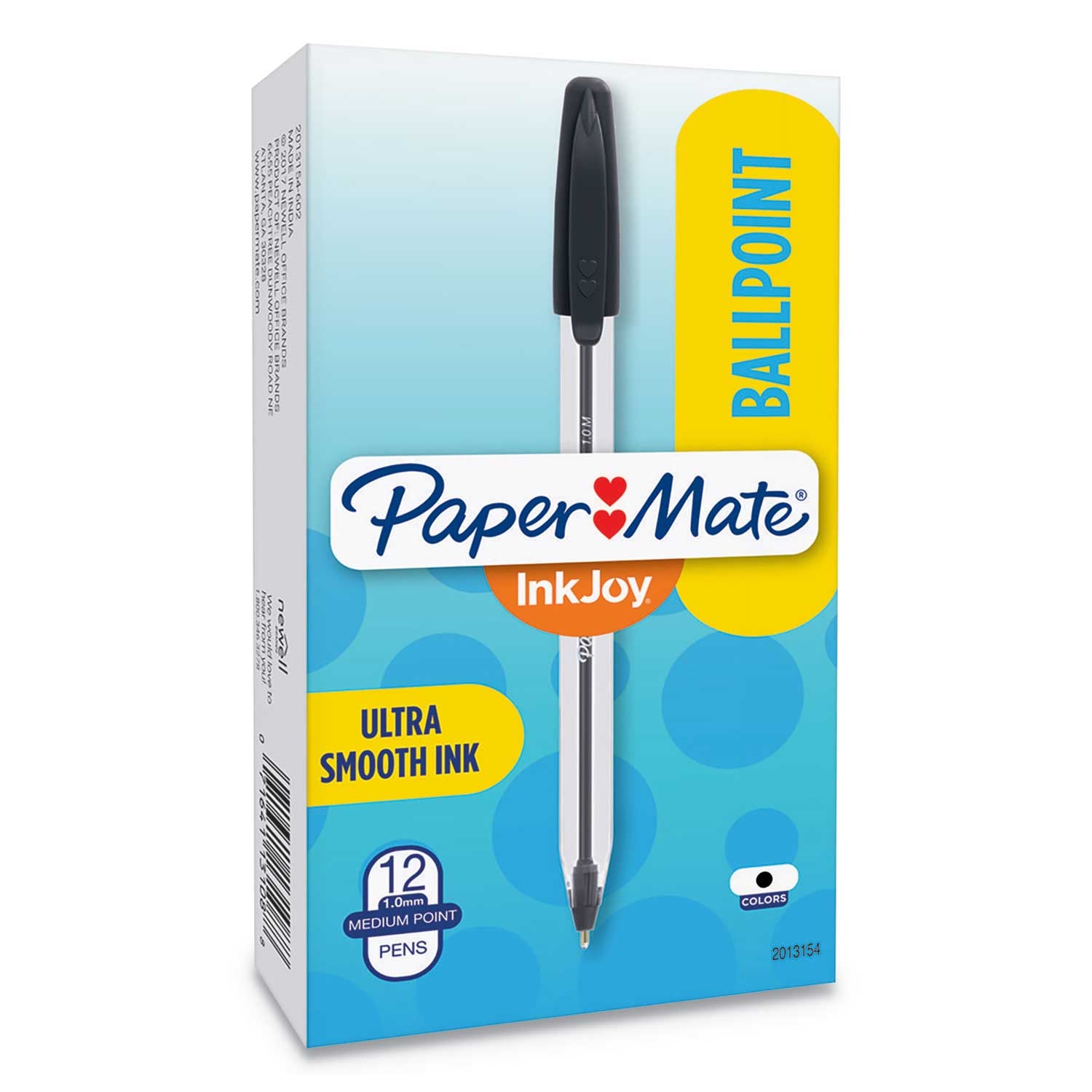 Paper Mate InkJoy 50ST Medium 1 mm Black Ink/Clear Barrel Stick Ballpoint Pen -- 12 per case