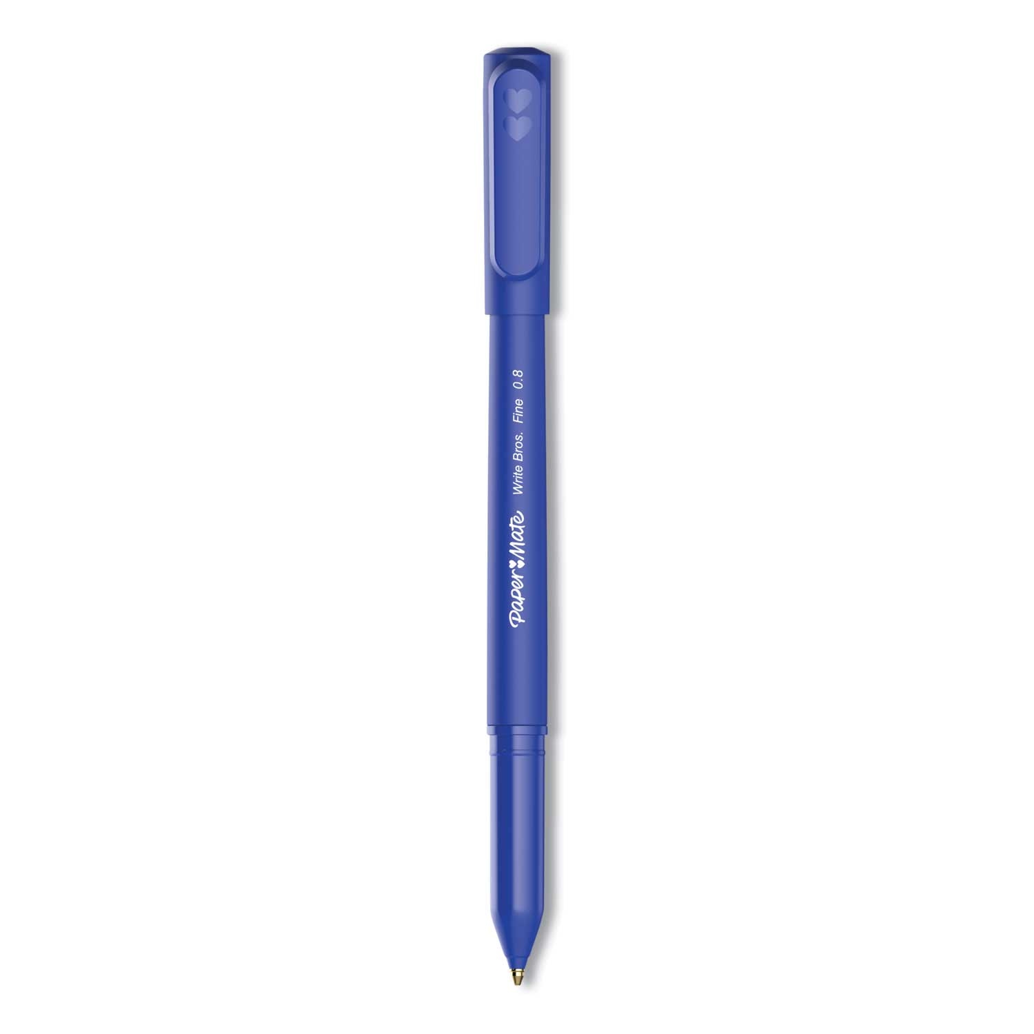 Paper Mate Write Bros Blue Barrel Fine 0.8 Mm Ballpoint Stick Pen -- 12 per case