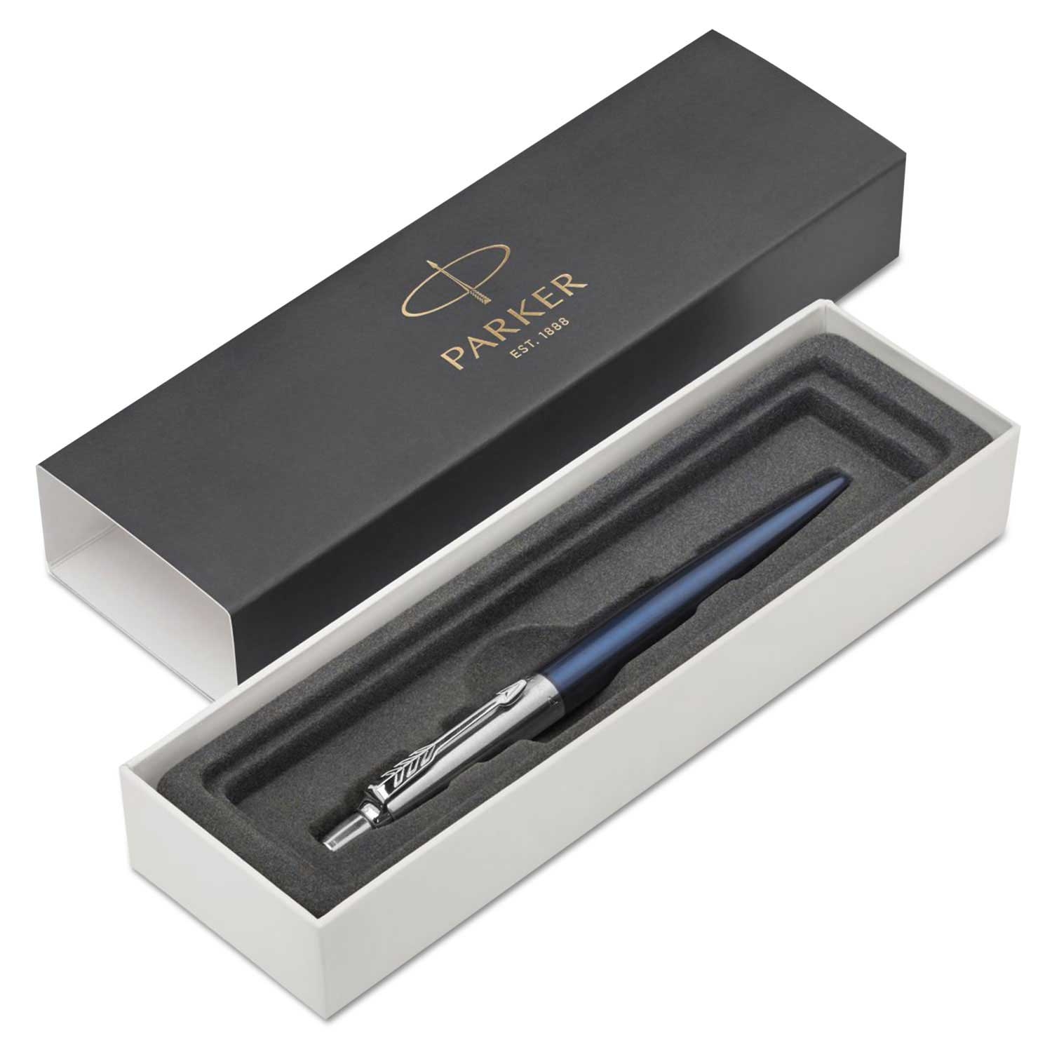 Parker Jotter 1 mm Blue Ink/Royal Blue/Chrome Barrel Retractable Ballpoint Pen