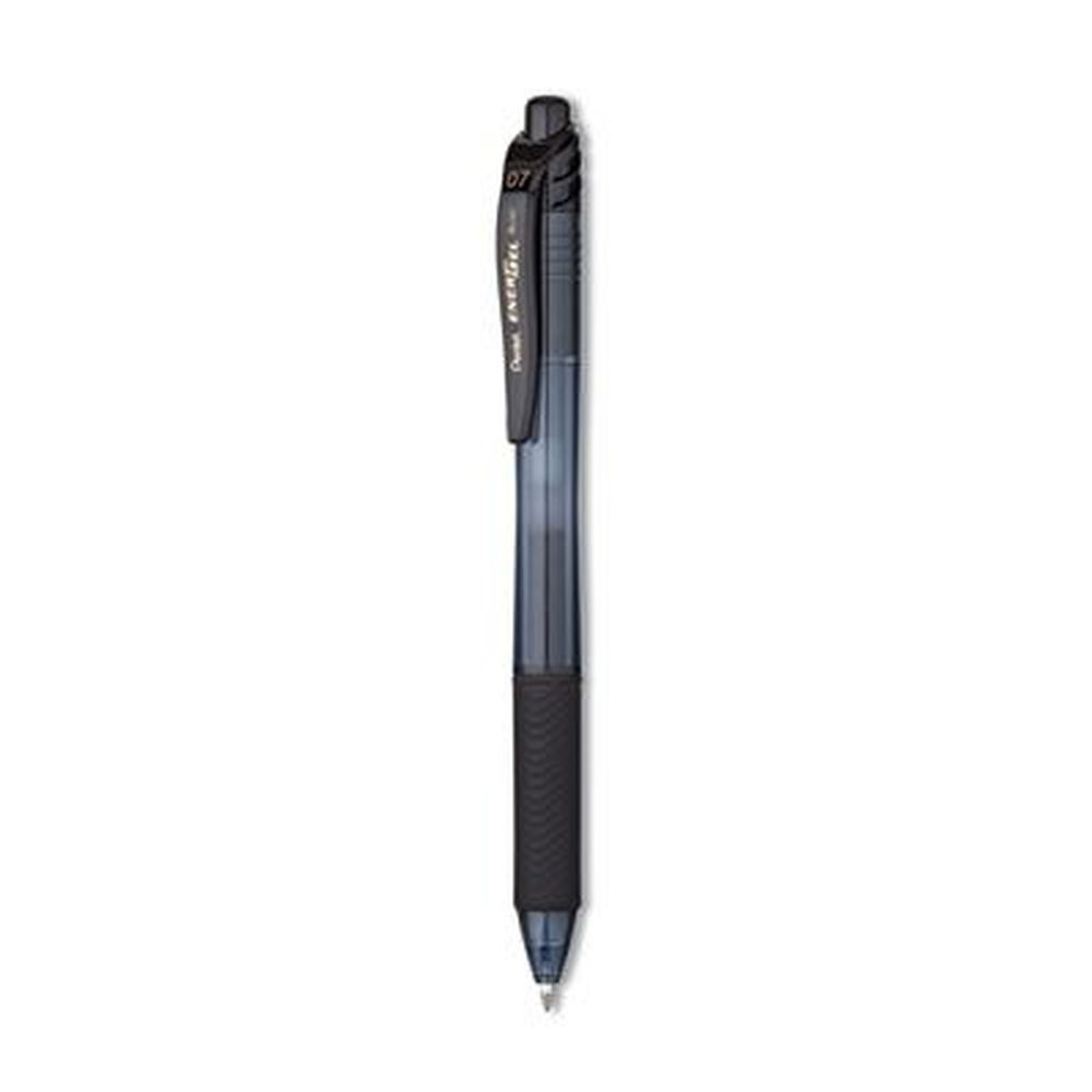 Pentel EnerGel-X Medium 0.7 mm Retractable Black Barrel Gel Pen -- 5 per pack