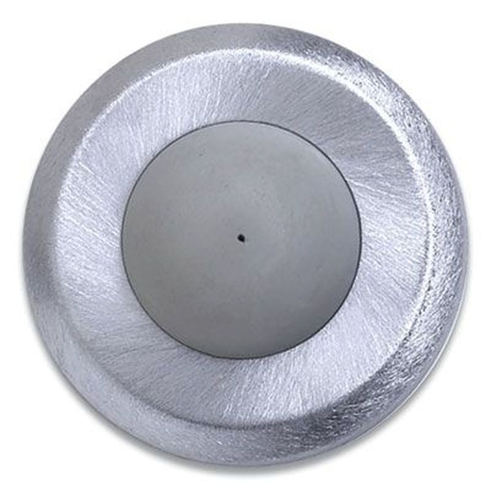 Tell Satin Chrome/Gray Convex Wall Bumper, 2.5 x 0.75 x 2.5 inch
