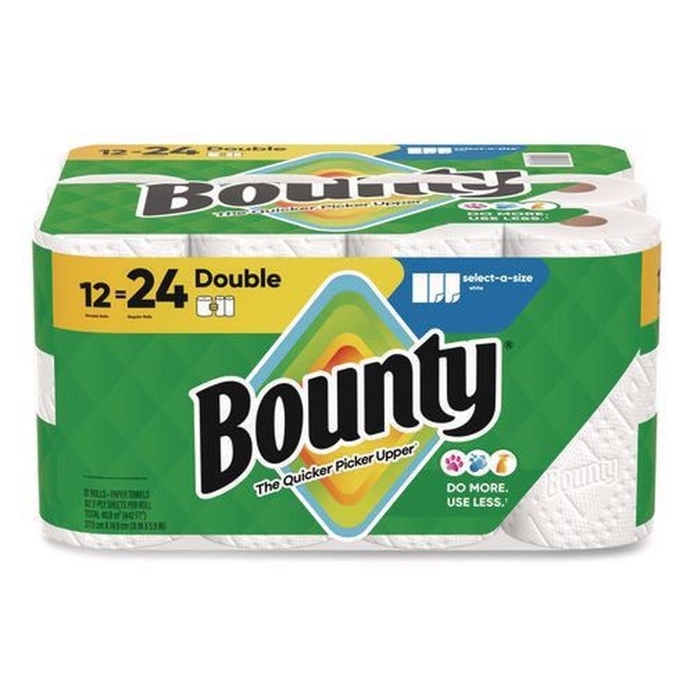 Bounty Select A Size White 2 Ply Paper Kitchen Roll Towel, 82 sheets per roll -- 12 rolls per case