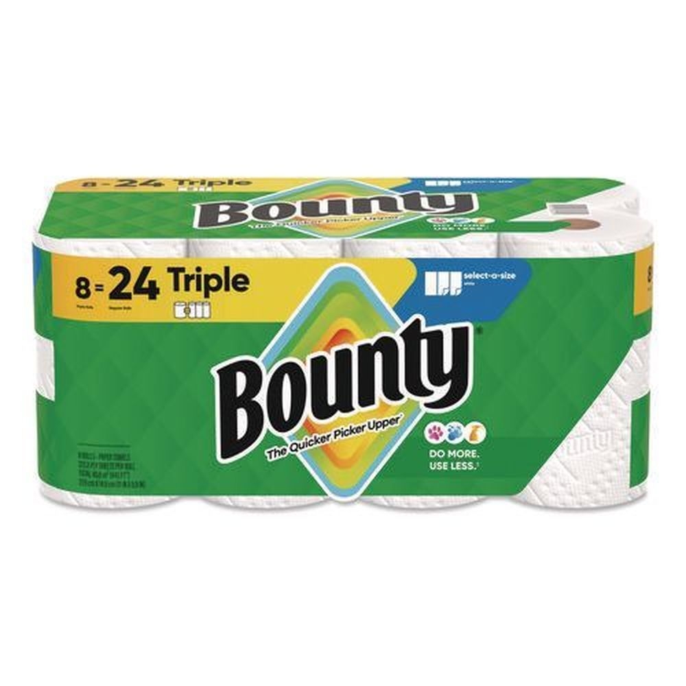 Bounty Select A Size White 2 Ply Paper 6 x 11 inch Kitchen Roll Towel, 123 sheets per roll -- 8 rolls per case