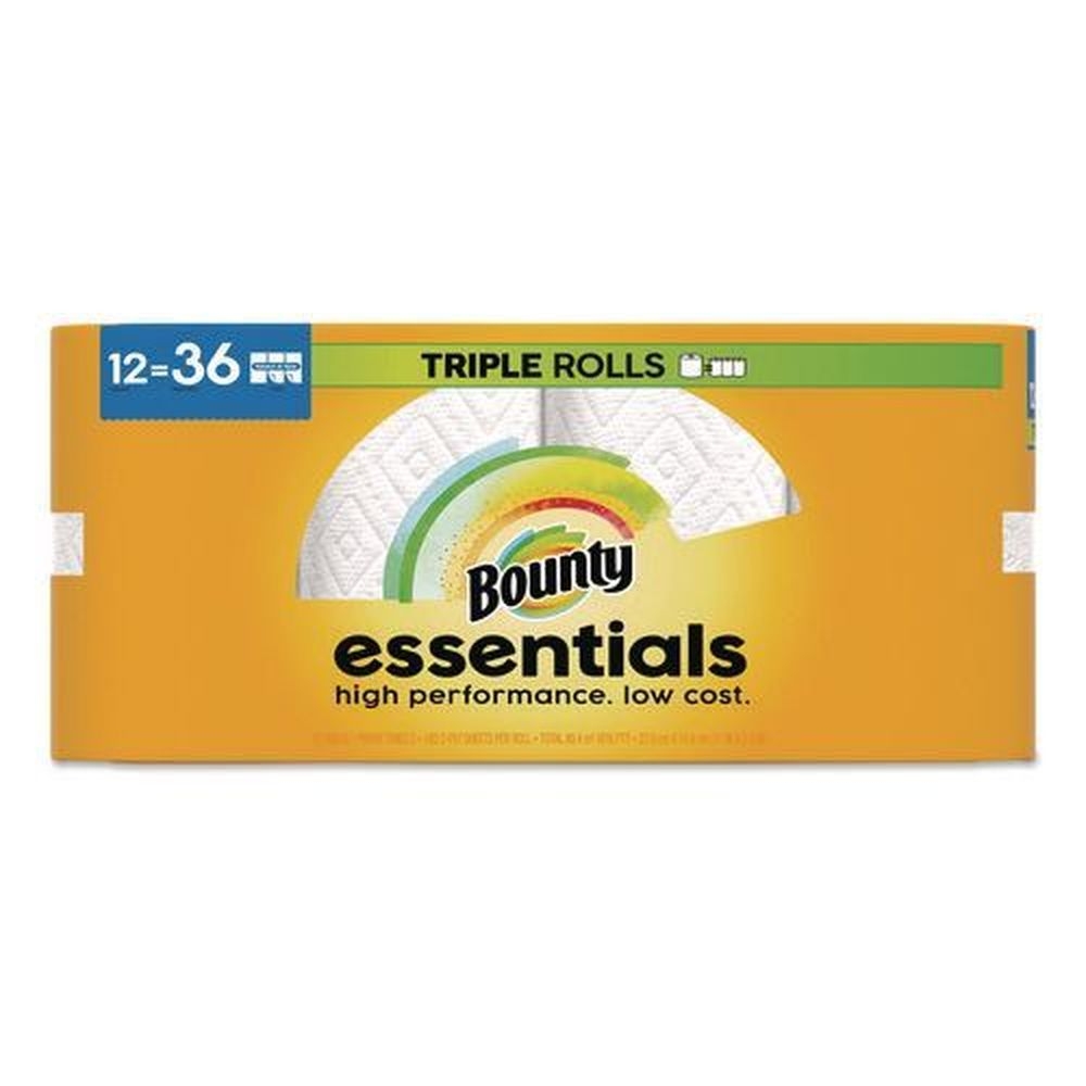 Bounty Essentials Select A Size White 2 Ply Paper 5.9 x 11 inch Kitchen Roll Towel, 162 sheets per roll -- 12 rolls per case