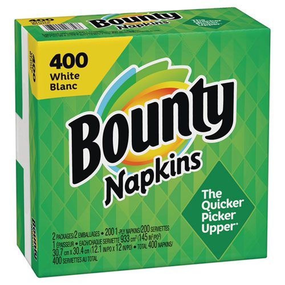 Bounty White 2 Ply Quilted Napkin, 400 count -- 4 per case