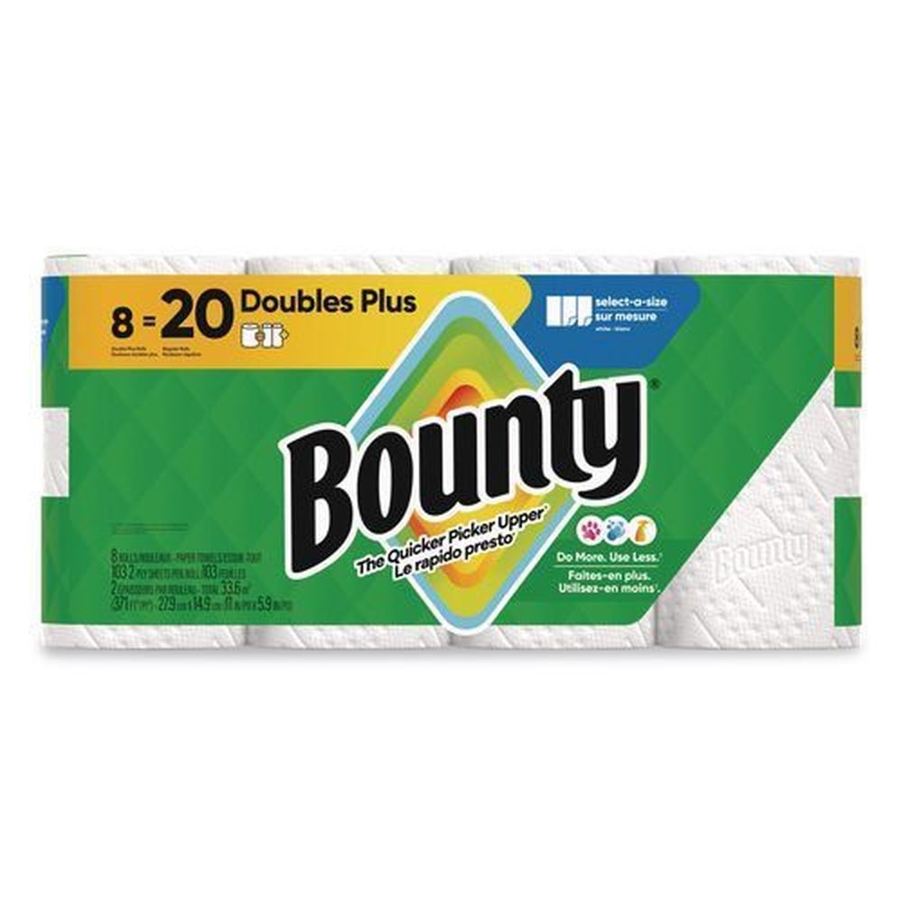Bounty Select A Size White 2 Ply Paper 5.9 x 11 inch Kitchen Roll Towel, 103 sheets per roll -- 8 rolls per case