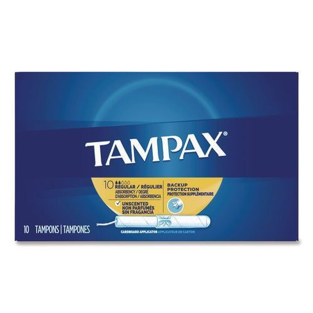 Tampax Cardboard Regular Applicator Tampon, 10 count box