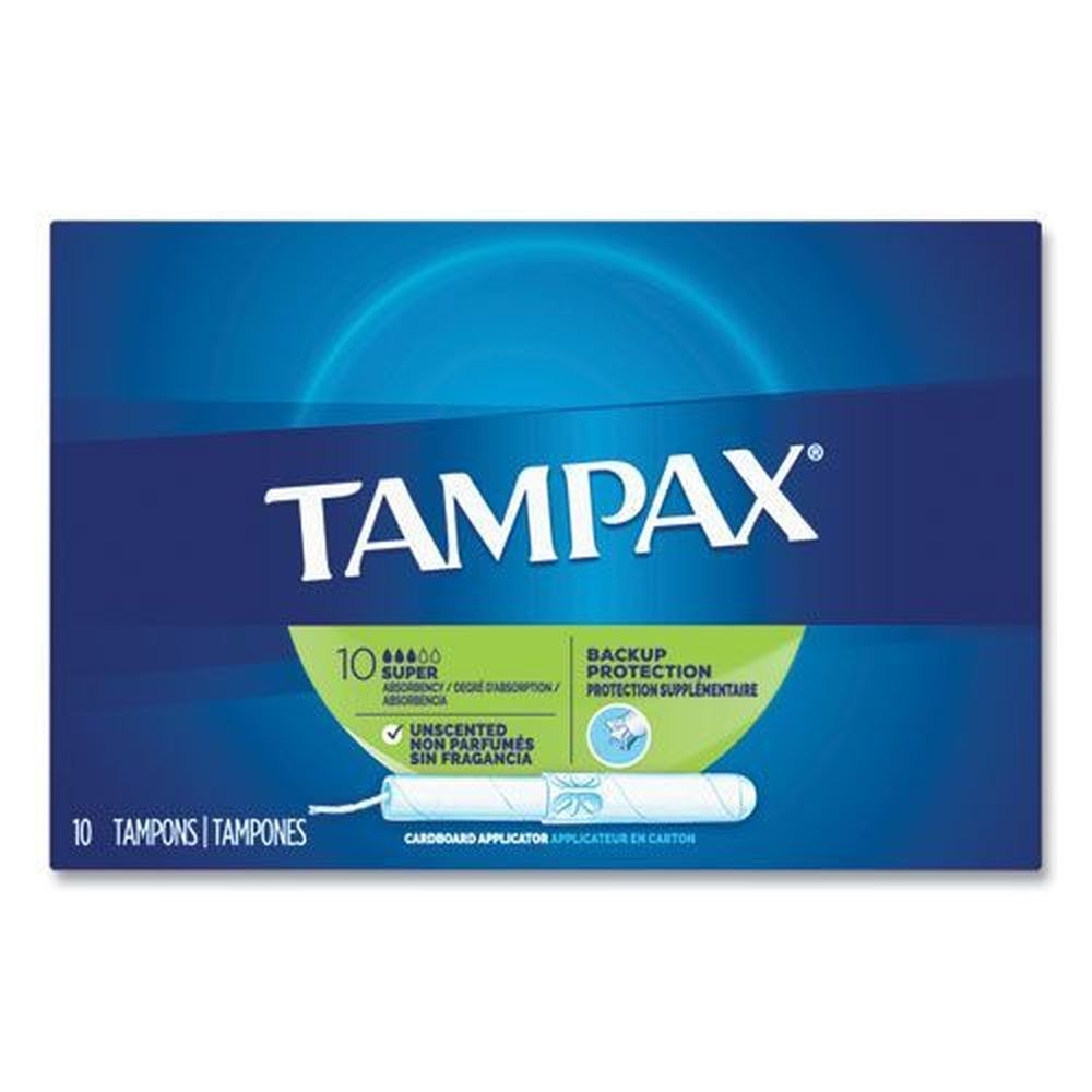 Tampax Cardboard Super Applicator Tampon, 10 count box
