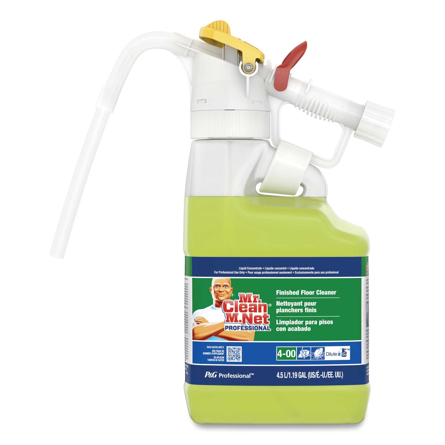 P&G Professional Dilute 2 Go Lemon Scent Mr Clean Finished Floor Cleaner, 4.5 Liter Jug