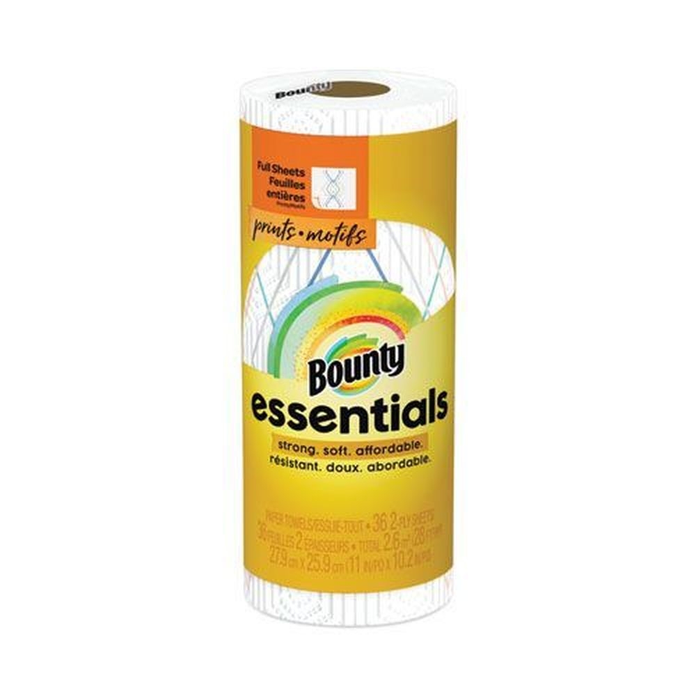 Bounty Essentials 2 Ply Kitchen Paper Towel Roll, 11 x 10.5 inch