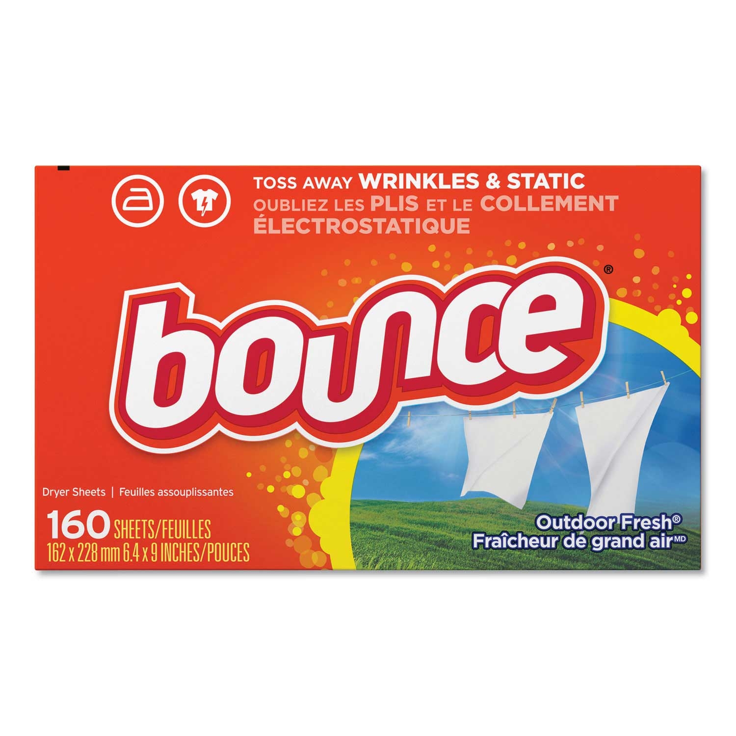 Bounce Outdoor Fresh Fabric Softener Sheets - 160 per box -- 1 box per case