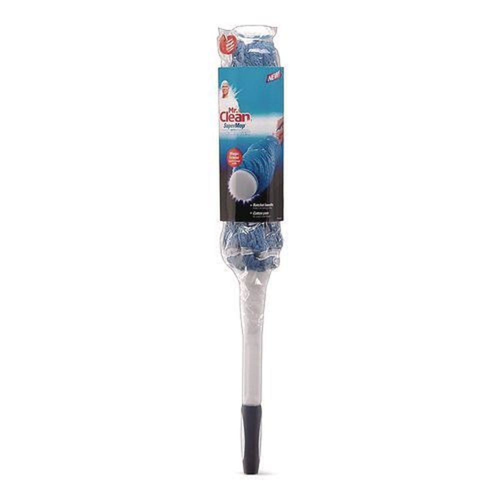 Mr Clean SuperMop 3.5 inch Blue Cotton Head White Nylon Handle Mop