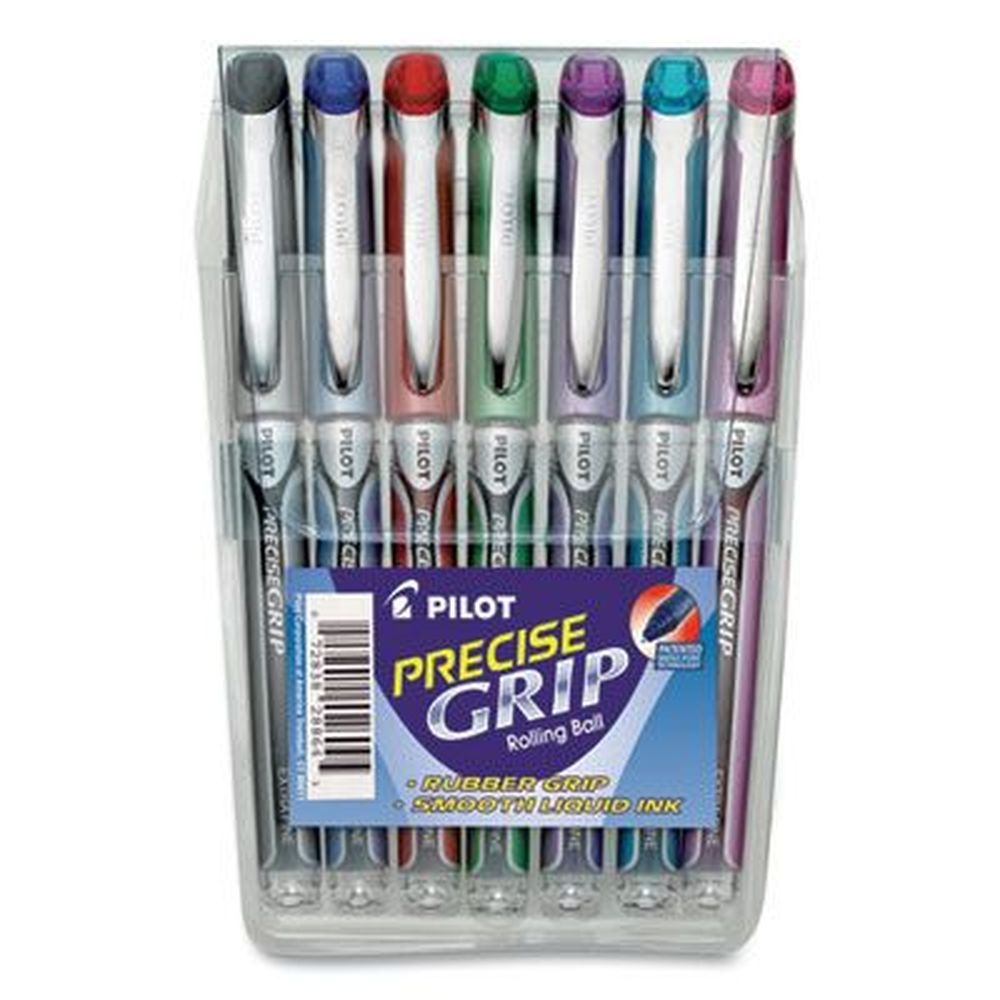 Pilot Extra Fine 0.5 mm Assorted Ink and Barrel Colors Precise Grip Roller Ball Pen Stick -- 7 per pack