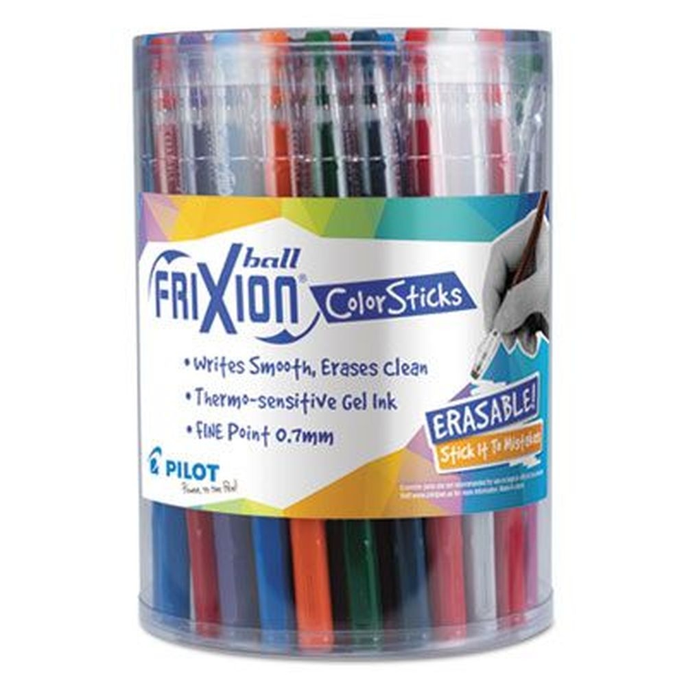 Pilot Fine 0.7 mm Ten Assorted Ink and Barrel Colors FriXion Colorsticks Erasable Gel Pen Stick -- 36 per pack