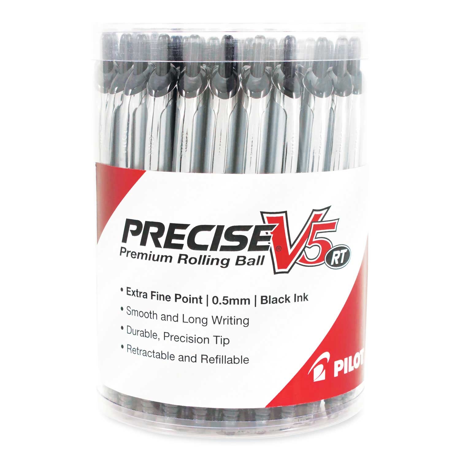 Pilot Precise V5RT Extra Fine 0.5 mm Black Ink Black Barrel Roller Ball Pen - 30 per pack -- 1 pack
