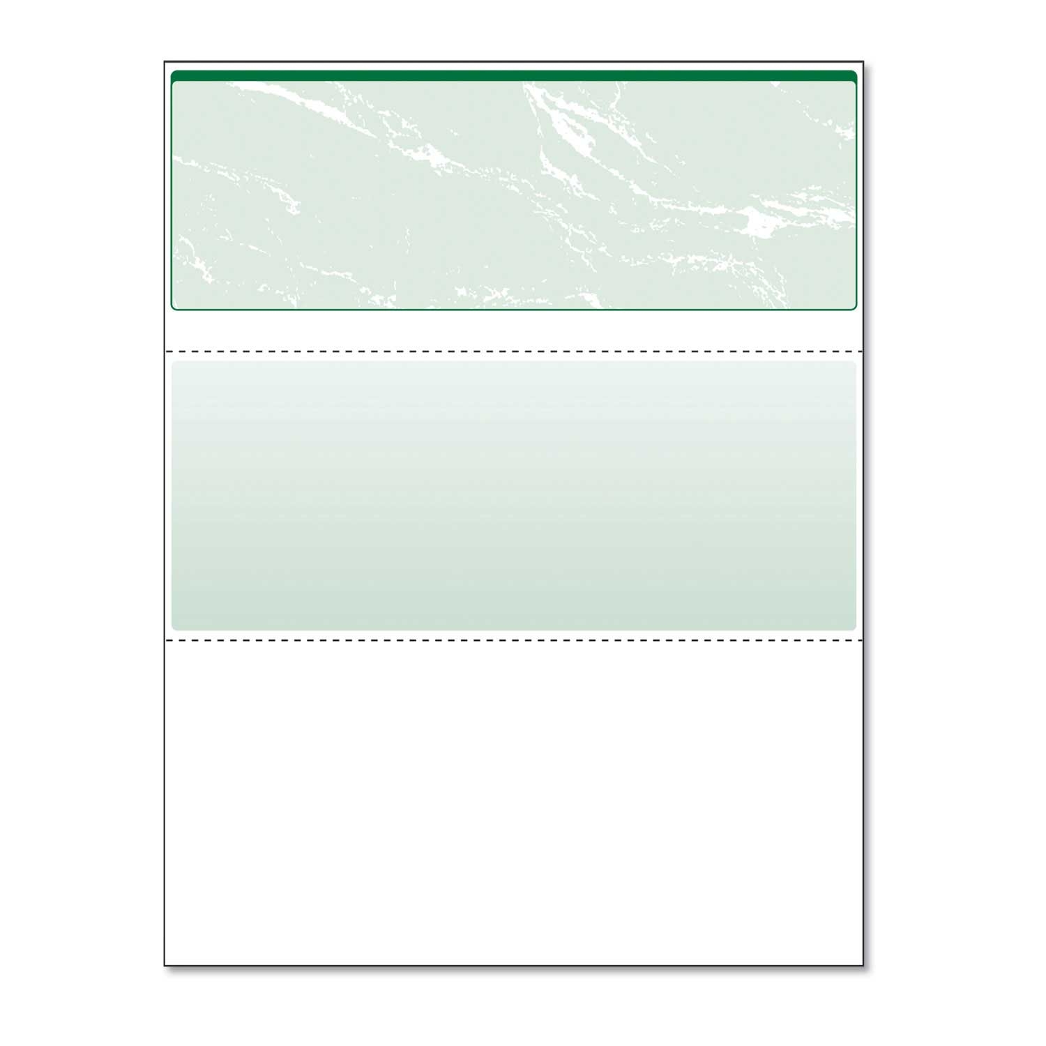 DocuGard Green Marble Top Standard Security Check - 11 Features, 8.5 x 11 inch - 500 per reem -- 1 reem per case