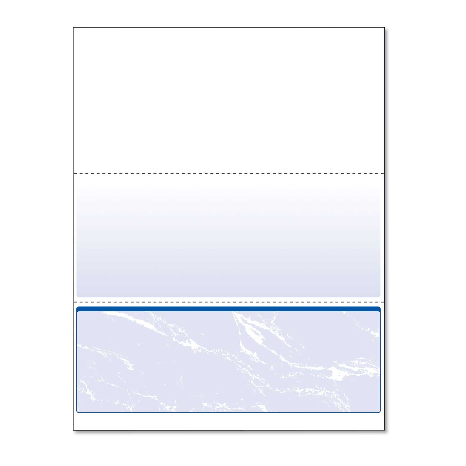 DocuGard Blue Marble Bottom Standard Security Check - 11 Features, 8.5 x 11 inch - 500 per reem -- 1 reem per case