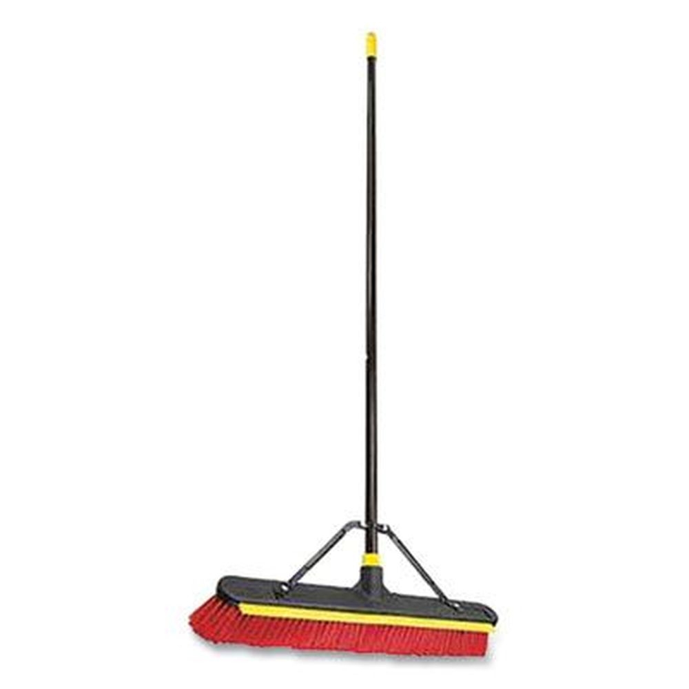 Quickie Black/Red/Yellow Bulldozer 2 In 1 Squeegee Pushbroom, 24 x 54 inch