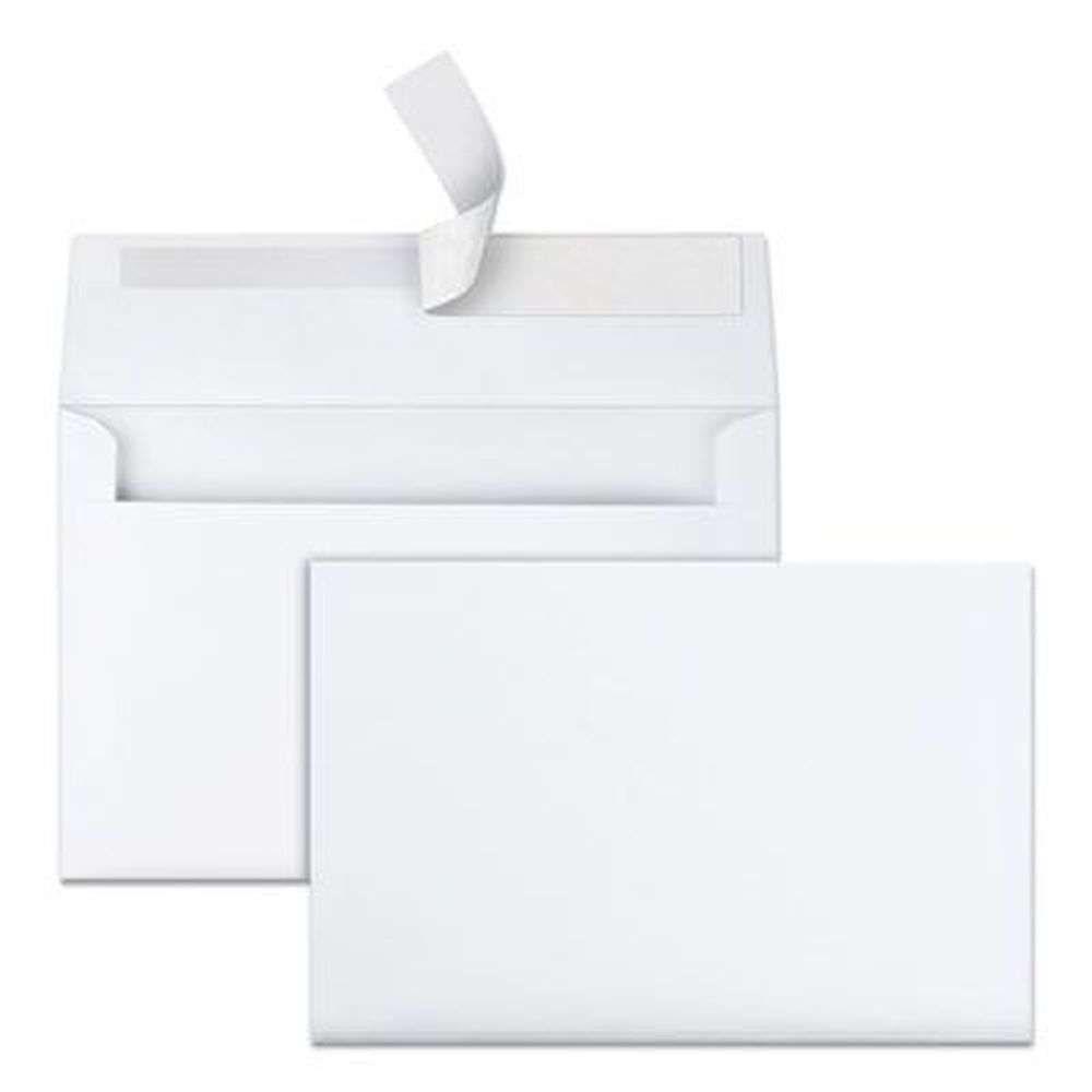Quality Park White A9 Square Flap Redi-Strip Adhesive Closure Greeting Card/Invitation Envelope, 5.75 x 8.75 inch -- 100 per box