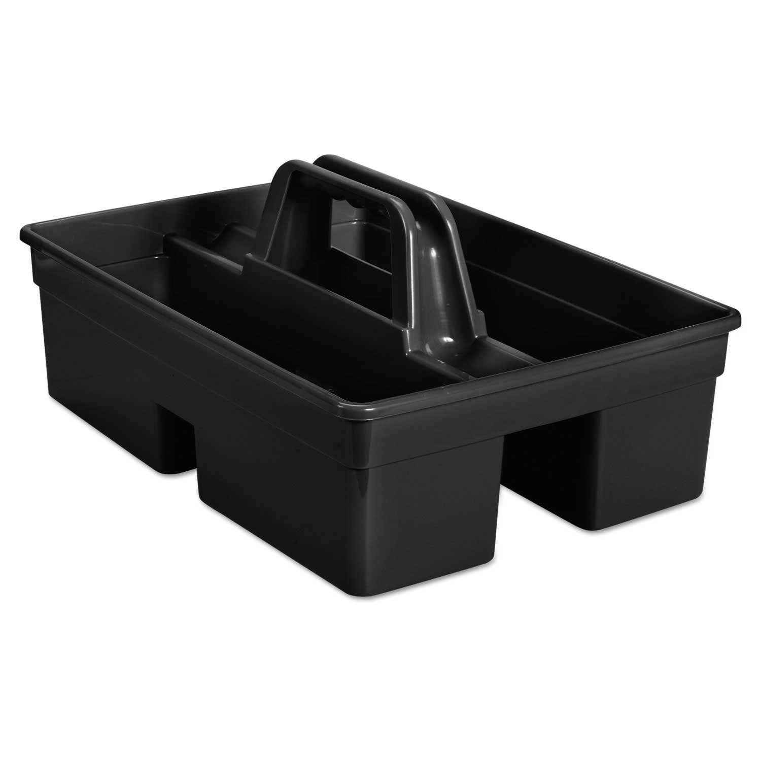 Rubbermaid Commercial Plastic Black 2 Compartment Executive Carry Caddy, 10.75 x 6.5 inch