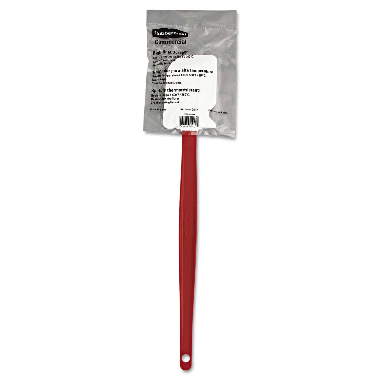 Rubbermaid Commercial Red White High Heat Cooks Scraper, 16 1/2 inch